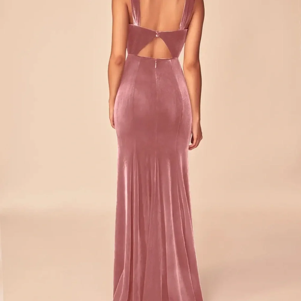 Azazie Velvet Bridesmaid Dress Dusty Rose - Picture 6 of 6